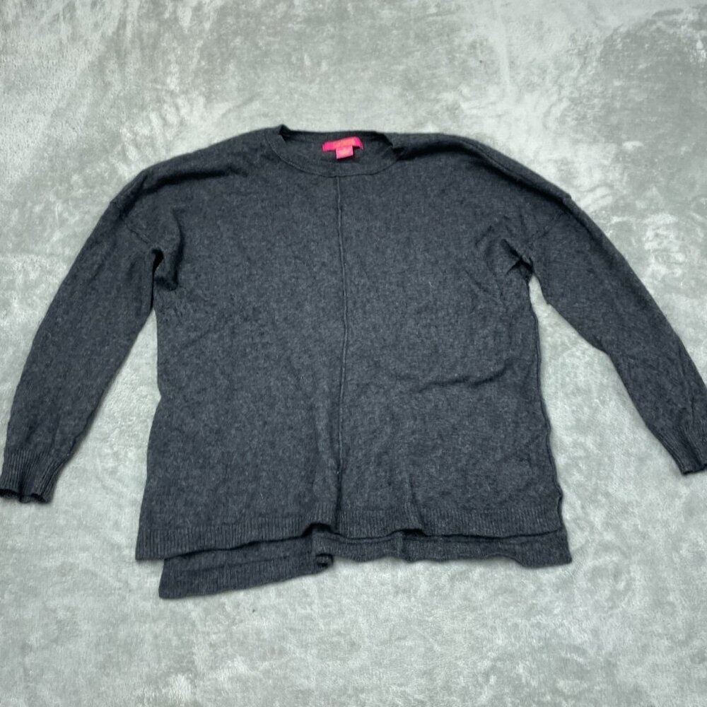 Catherine Malandrino Womens Gray 100% Cashmere Long Sleeve Pullover M 6345